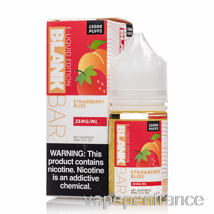 Bonheur Aux Fraises - Barres De Sel Vierges - Stylo Vape 30 Ml 35 Mg